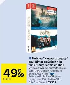 Pack Jeu Hogwarts Legacy pour Nintendo Switch + DVD des Films Harry Potter - Offre Spéciale