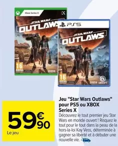 Jeu Star Wars Outlaws Pour Ps5 Ou Xbox Series X