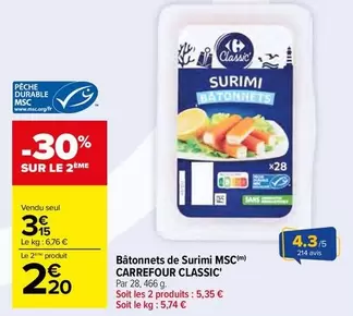 Carrefour - Bâtonnets De Surimi Msc