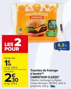 Carrefour - Tranches De Fromage À Fondre Classic'