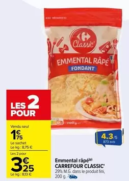 Carrefour - Emmental Râpé Classic'