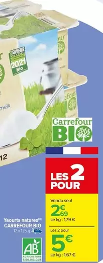 Carrefour - Yaourts Nature Bio