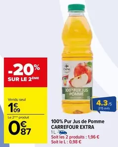 Carrefour - 100% Pur Jus De Pomme Extra