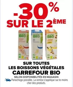 Carrefour : Promotions sur les Boissons Végétales Bio