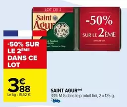 Saint Agur - 33% M.G Dans Le Produit Fini