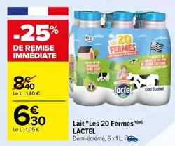 Lactel - Lait "Les 20 Fermes"