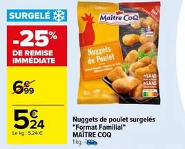 Maître Coq - Nuggets de Poulet Surgelés Format Familial : une délicieuse option pour toute la famille !