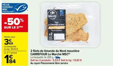 Carrefour - 2 Filets De Limande Du Nord Meunière - Promo MSC