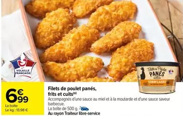 Filets De Poulet Panés, Frits Et Cuits