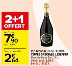 Brut J.kieffer - Vin Mousseux de Qualité Cuvée Spéciale - Un Éclat de Saveurs