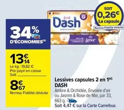 Dash - Lessives Capsules 2 En 1