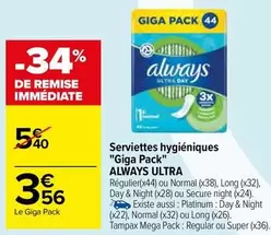 Tampax Always - Giga Pack de Serviettes Hygiéniques : Promo et Confort Optimal