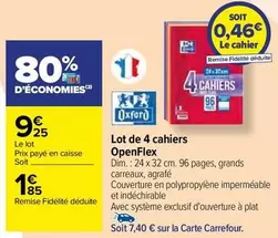 Oxford - Lot De 4 Cahiers