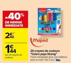 Maped - 24 Crayons de Couleurs 'Colors Peps Strong' : Promotion sur des crayons résistants pour une créativité éclatante.