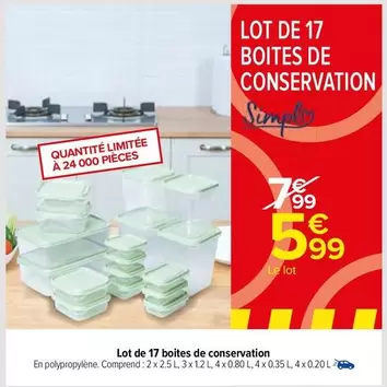 Simply - Lot De 17 Boites De Conservation