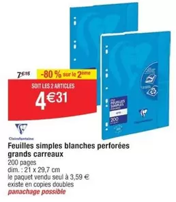 Dim - Feuilles Simples Blanches Perforées Grands - Carreaux en promotion