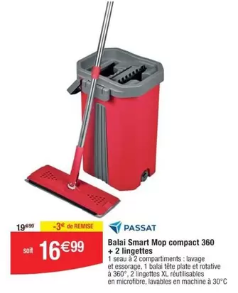 Passat - Balai Smart Mop Compact 360 + 2 Lingettes