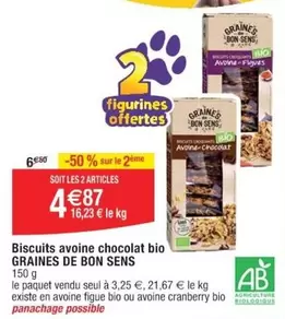 Graines De Bon Sens - Biscuits Avoine Chocolat Bio