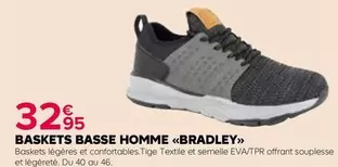 Baskets Basse Homme Bradley offre à 32,95€ sur Kiriel