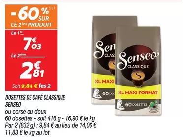 Senseo - Dosettes De Café Classique offre à 2,81€ sur Netto