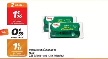 Netto - Éponges Ultra Réssantantes X3 offre à 1,76€ sur Netto