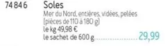 Soles offre à 29,99€ sur Picard