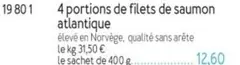 4 Portions De Filets De Saumon Atlantique offre à 12,6€ sur Picard