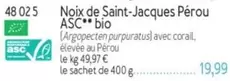 Noix De Saint-jacques Pérou Asc  offre à 19,99€ sur Picard