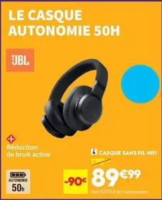 JBL - Casque Sans Fil Hifi offre à 89,99€ sur Conforama