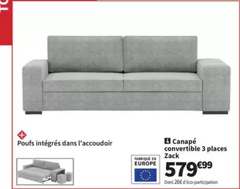 Canapé Convertible 3 Places Zack offre à 579,99€ sur Conforama