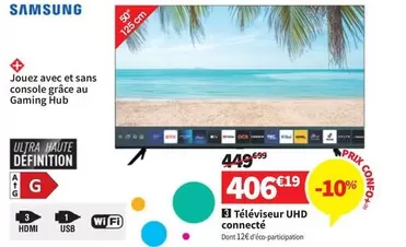 Samsung - Téléviseur Uhd Connecté offre à 406,19€ sur Conforama