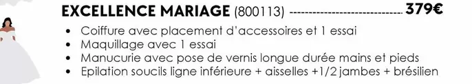 Excellence Mariage 800113 offre à 379€ sur Passage Bleu