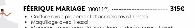 Féerique Mariage offre à 315€ sur Passage Bleu