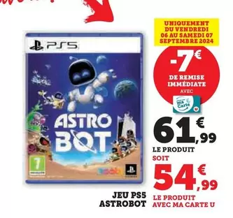 Sony - Jeu Ps5 Astrobot offre à 61,99€ sur Hyper U