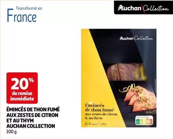 Auchan Collection - Émincés de Thon Fumé aux Zestes de Citron et au Thym