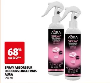 Aura - Spray Absorbeur D'odeurs Linge Frais