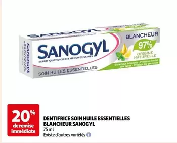 Sanogyl Dentifrice Soin Huile Essentielles Blancheur - Une promotion pour un sourire éclatant et une hygiène bucco-dentaire optimale