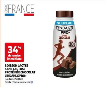 Lindahl's - Boisson Lactée Protéinée Chocolat Pro+ Sans Lactose - Idéale pour les intolérants au lactose!