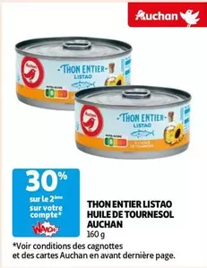 Auchan - Thon Entier Listao Huile De Tournesol