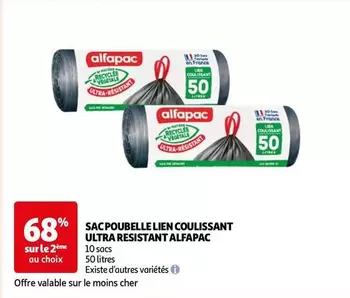 Alfapac - Sac Poubelle Lien Coulissant Ultra Résistant : Promo sur un sac haute résistance pour un usage pratique et durable