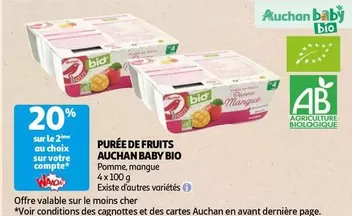 Auchan -  Baby Bio - Purée De Fruits