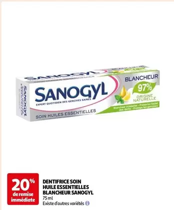 Sanogyl Dentifrice Soin Huile Essentielles Blancheur - Éclat et fraîcheur optimale pour un sourire radieux