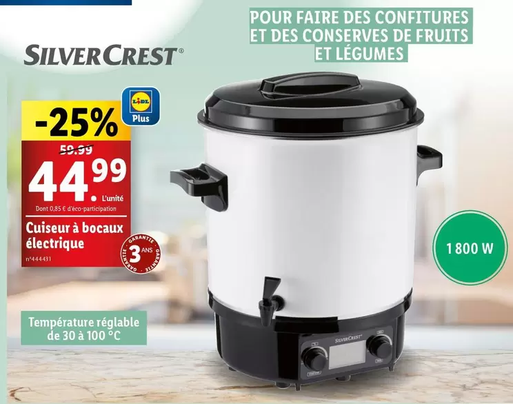 Silvercrest - Cuiseur À Bocaux Électrique