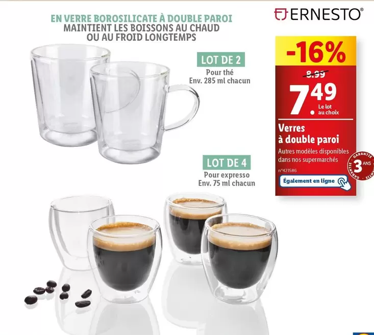 Ernesto - Verres À Double Paroi