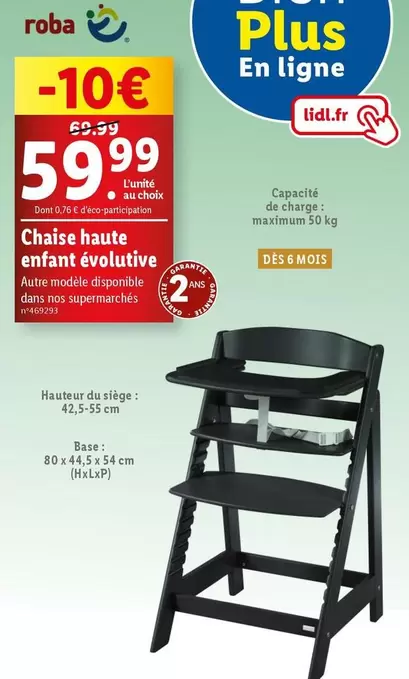 Roba - Chaise Haute Enfant Evolutive