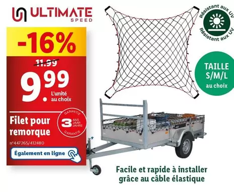 ultimate speed - filet pour remorque