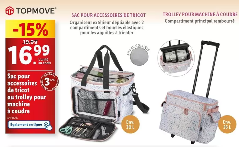 Topmove - Sac Pour Accessoires De Tricot