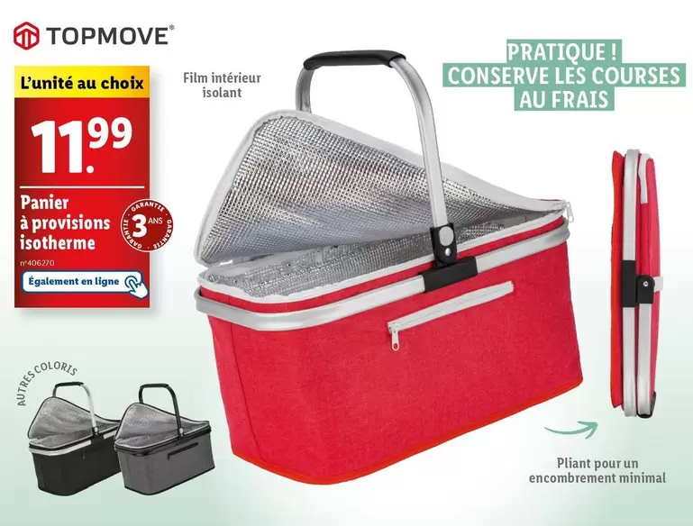 topmove - panier à provisions isotherme