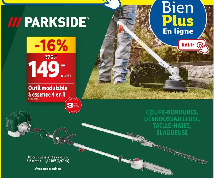 Parkside - Outil Modulable À Essence 4 En 1