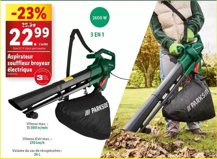 Parkside - Aspirateur Souffleur Broyeur Electrique